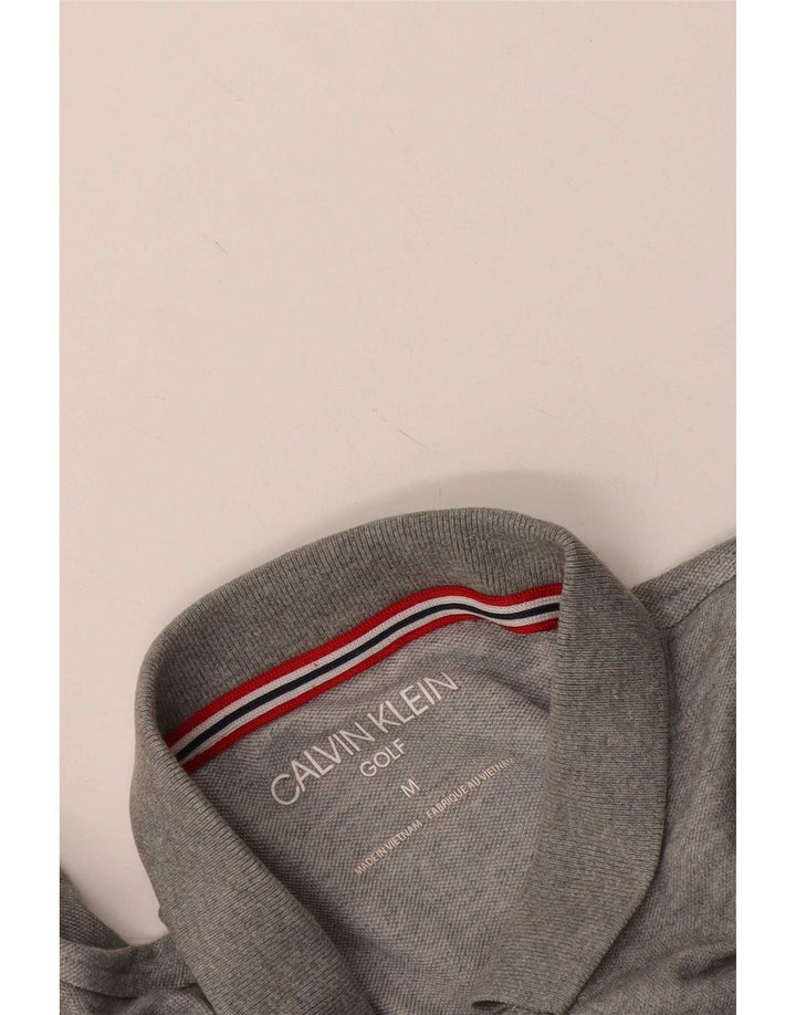 Cămașă polo de golf Calvin Klein pentru bărbați, gri mediu cu pete