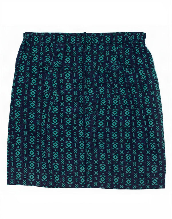 Fustă A-Line pentru femei Marks & Spencer UK 12 Medium W30 Bleumarin Geometric