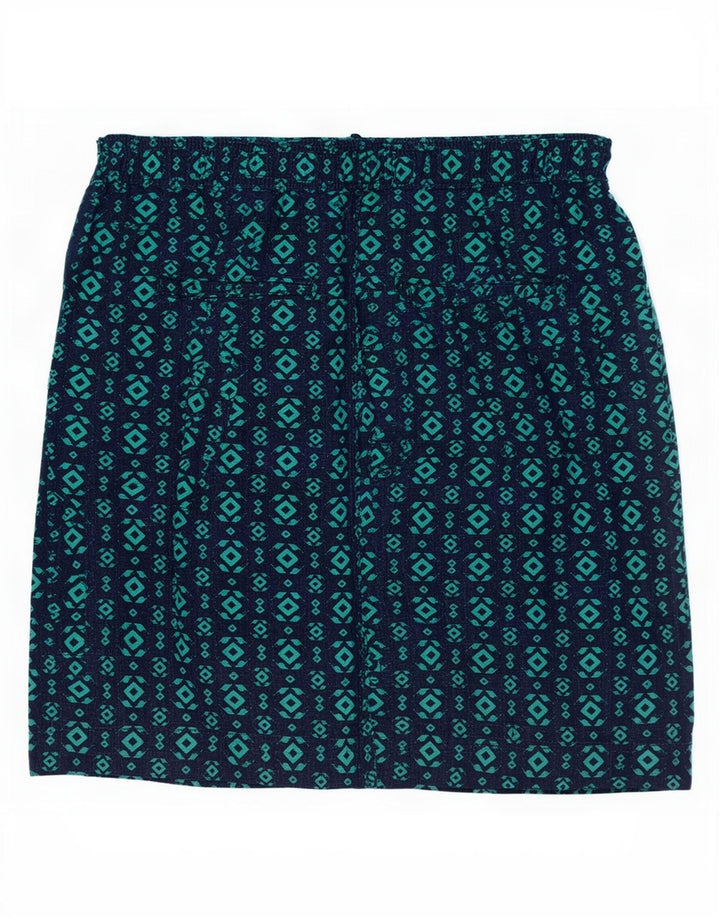 Fustă A-Line pentru femei Marks & Spencer UK 12 Medium W30 Bleumarin Geometric