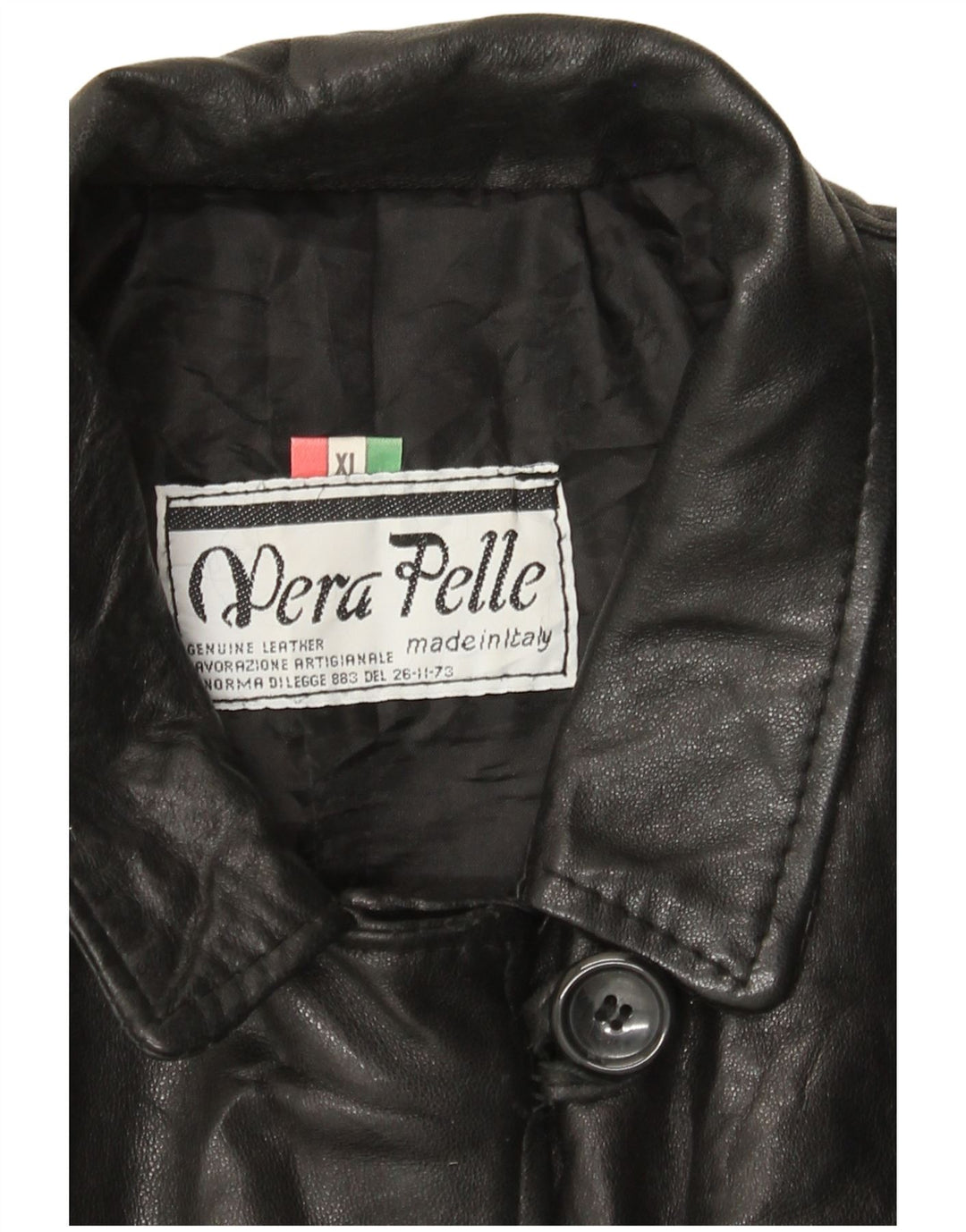 Palton din piele pentru femei VINTAGE UK 18 XL din piele neagră