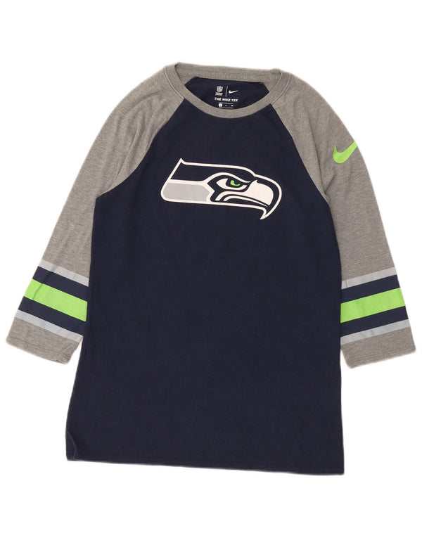 Nike pentru bărbați Seattle Seahawks Graphic Top cu mâneci 3/4 mici, bleumarin