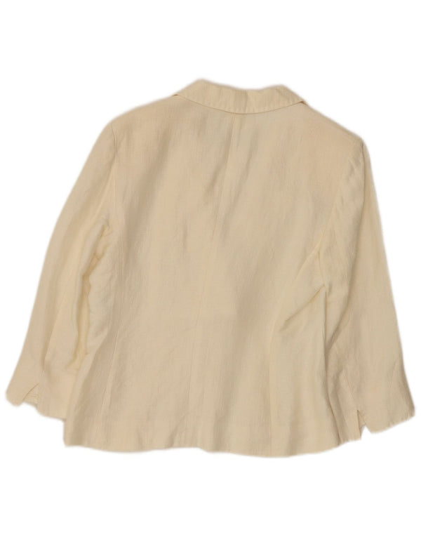 Jachetă Blazer pentru femei Max Mara, cu 3 nasturi și 1 nasture, UK 10, in alb, mic