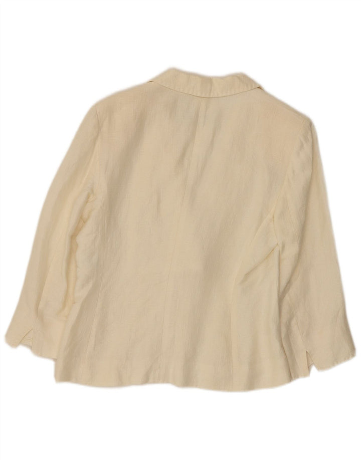Jachetă Blazer pentru femei Max Mara, cu 3 nasturi și 1 nasture, UK 10, in alb, mic