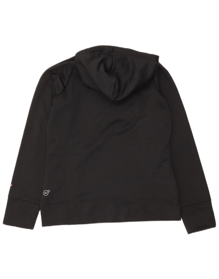 Pulover cu glugă cu grafic PUMA pentru femei UK 12 Poliester mediu negru