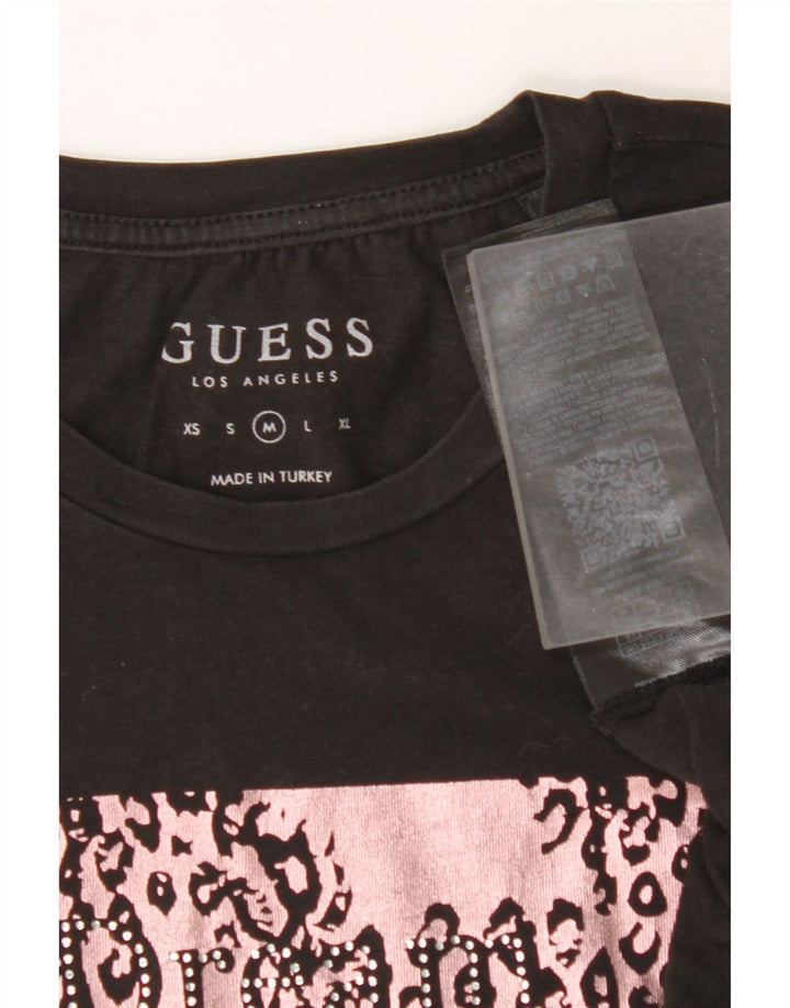Tricou grafic GUESS pentru femei Top UK 12 Medium Black Bumbac