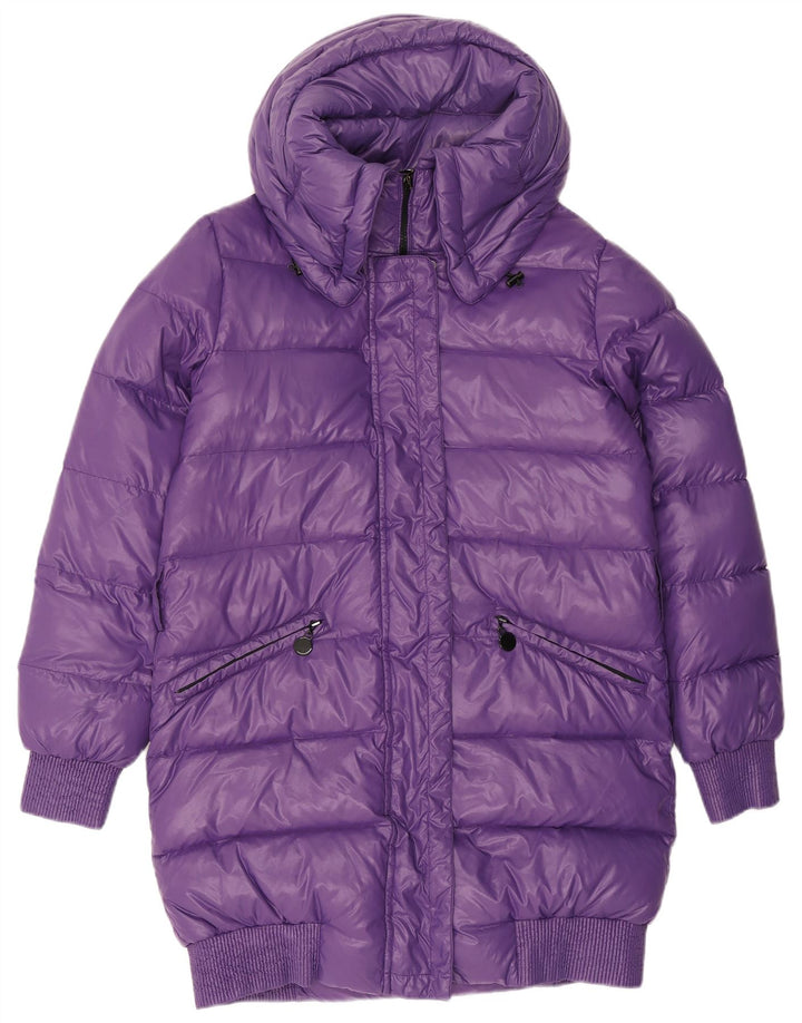 Palton căptușit cu glugă pentru femei Benetton IT 46 Poliester violet mare