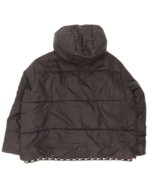 Jachetă căptușită supradimensionată cu glugă Nike pentru femei UK 20 2XL Poliester negru