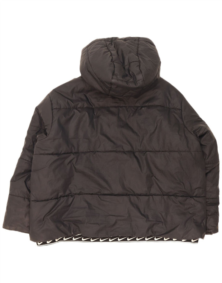 Jachetă căptușită supradimensionată cu glugă Nike pentru femei UK 20 2XL Poliester negru