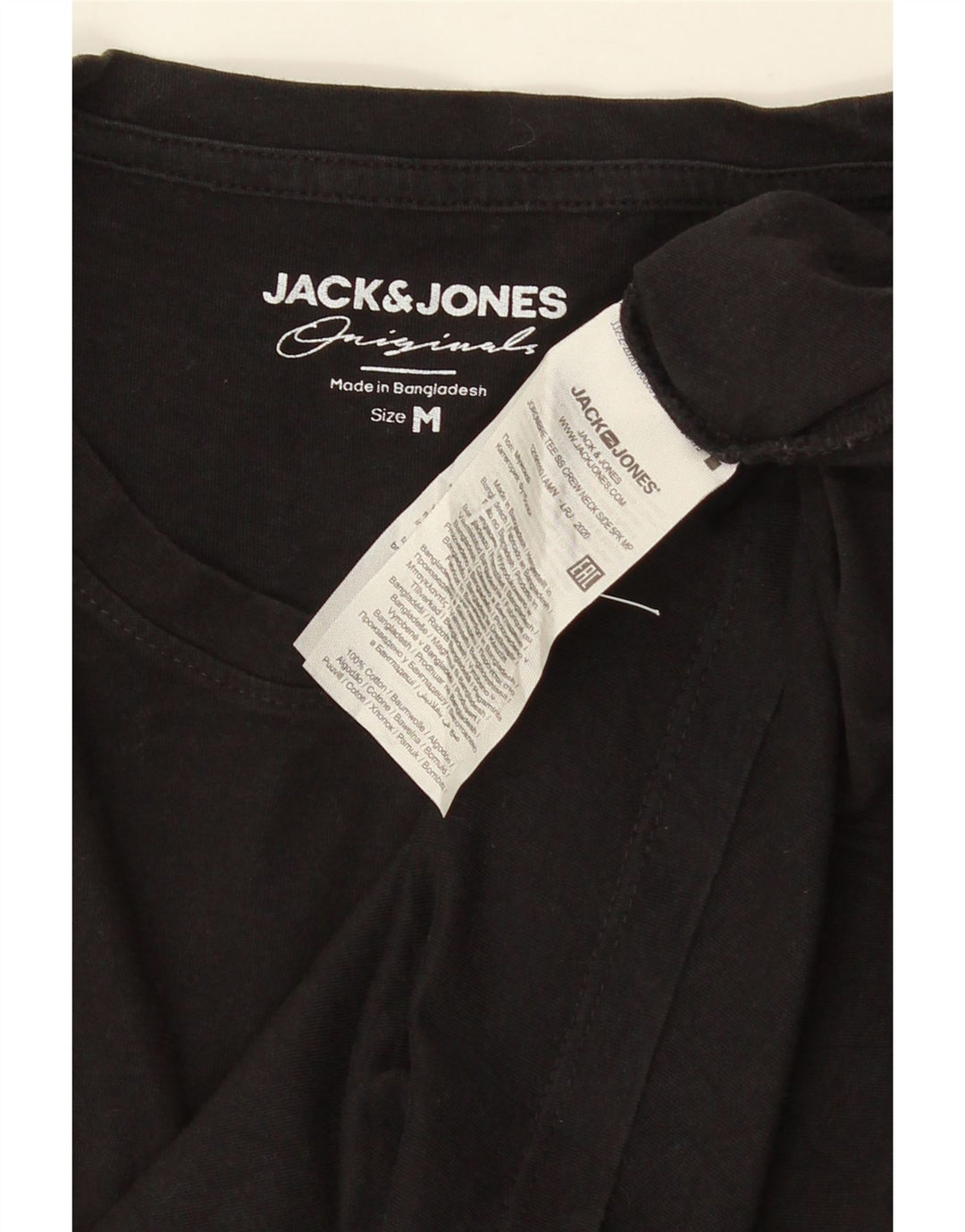 JACK & JONES Tricou grafic pentru bărbați Top mediu din bumbac negru