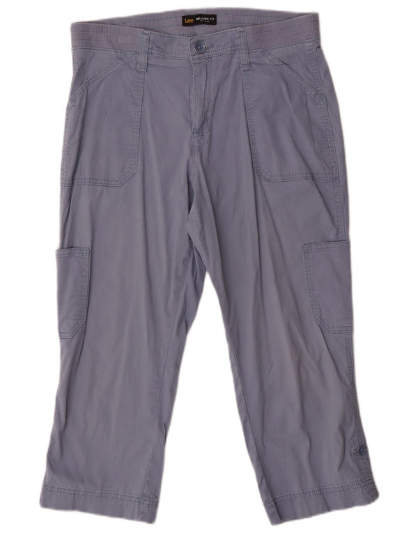 Pantaloni Capri Lee pentru femei cu talie medie relaxată US 8 Medium W32 L21 Albastru