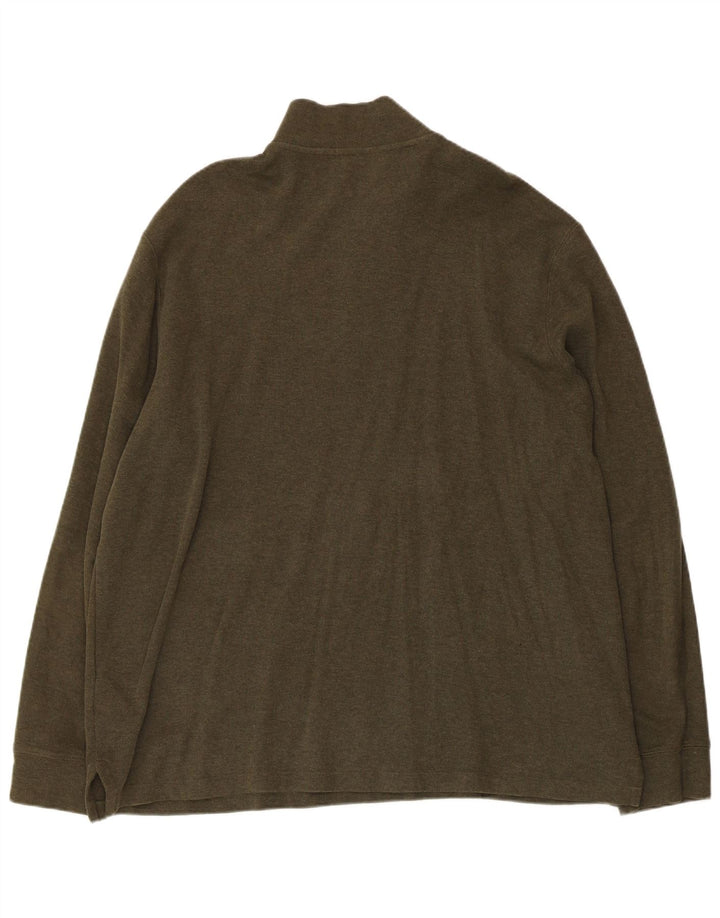 POLO RALPH LAUREN Pulover pentru bărbați, cu fermoar, cu gât, bumbac XL kaki