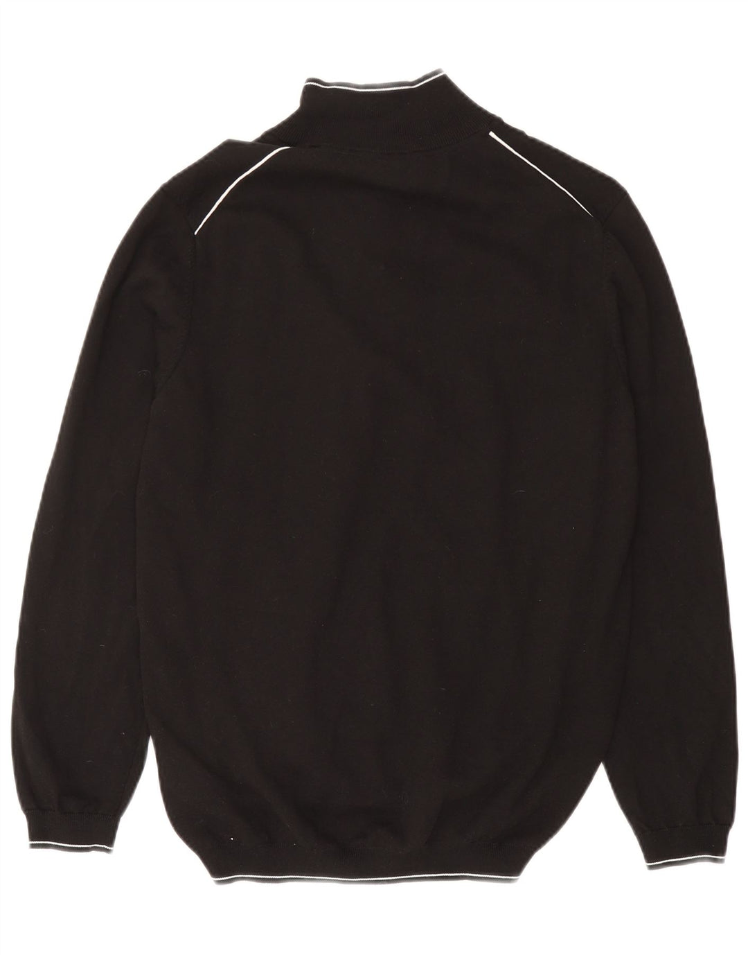 Pulover pentru bărbați Hugo Boss, cu fermoar și gât, bumbac negru 2XL