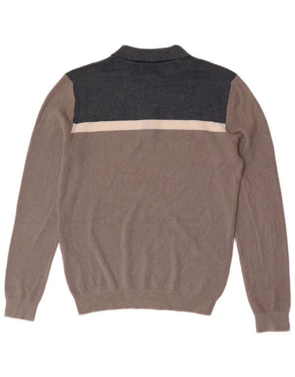 Pulover pentru bărbați Reiss cu gât polo, mic, gri, viscoză, bloc de culoare
