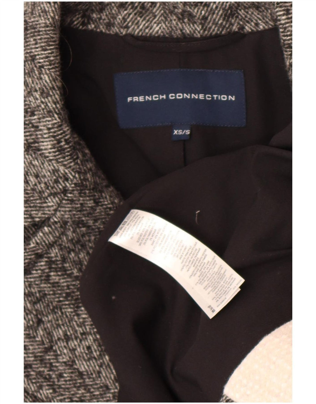 French Connection Palton dublu pentru femei UK 6 XS Gri Colorblock
