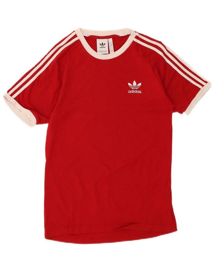 ADIDAS Mens Graphic T-Shirt Top Small Red Cotton