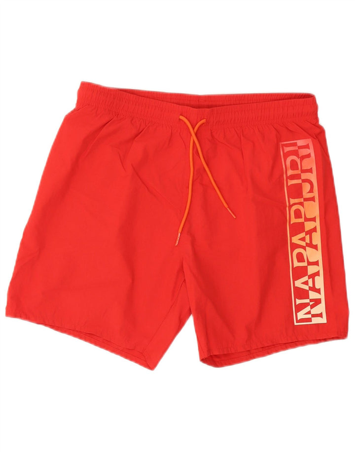 Pantaloni scurți de înot Napapijri pentru bărbați, roșii mici din poliamidă