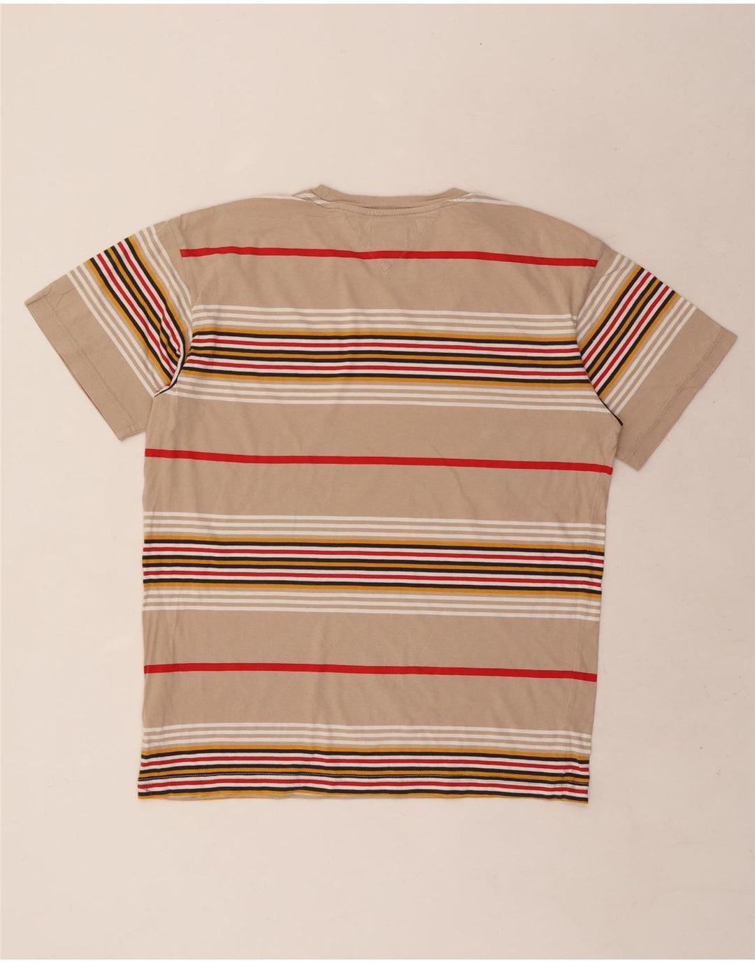 Tricou pentru bărbați Tommy Hilfiger Top Mediu Bej Bumbac cu dungi