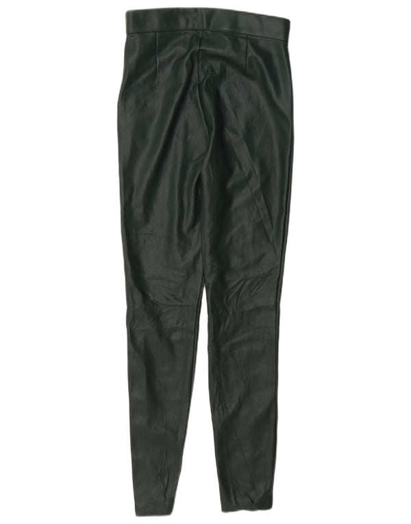 Pantaloni skinny din piele artificială pentru femei Zara XS L24 L28 Poliester verde