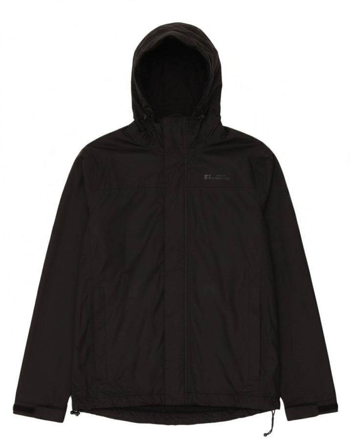 MOUNTAIN WAREHOUSE Mens Hooded Rain Jacket UK 36 Small Black Nylon