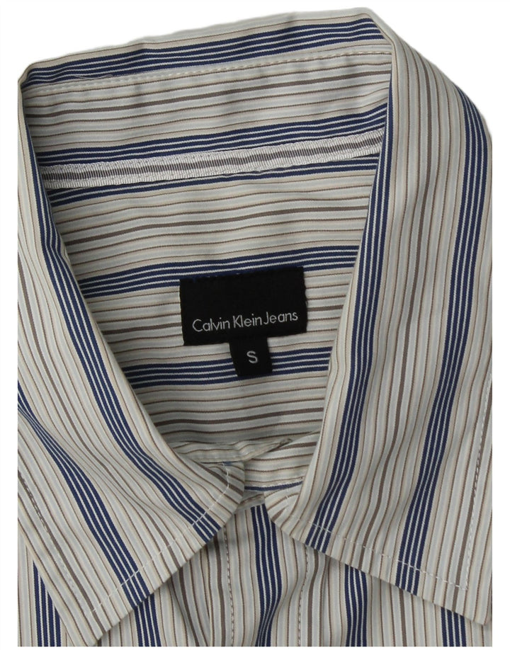 Cămașă pentru bărbați Calvin Klein Jeans, bumbac cu dungi albastre mici