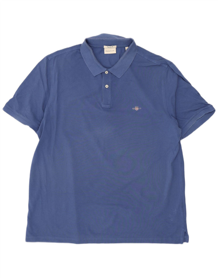 Cămașă polo Gant pentru bărbați, 2XL, bumbac albastru