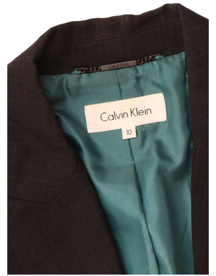 Jachetă Blazer pentru femei Calvin Klein UK 10 Small Black Check Poliester