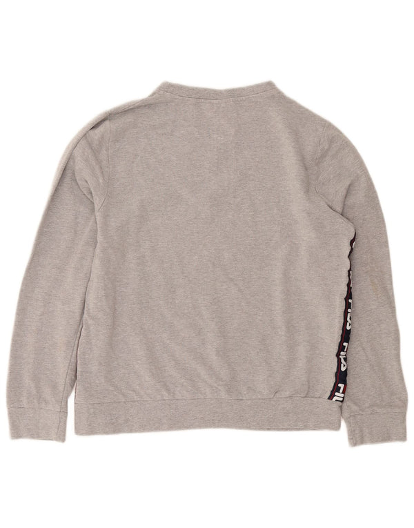 Pulover cu grafic pentru femei Fila, UK 16, mare, bumbac, gri