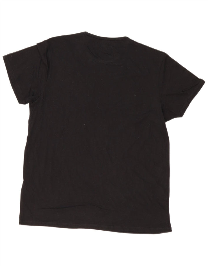 Tricou grafic Ben Sherman pentru bărbați Top mediu din bumbac negru