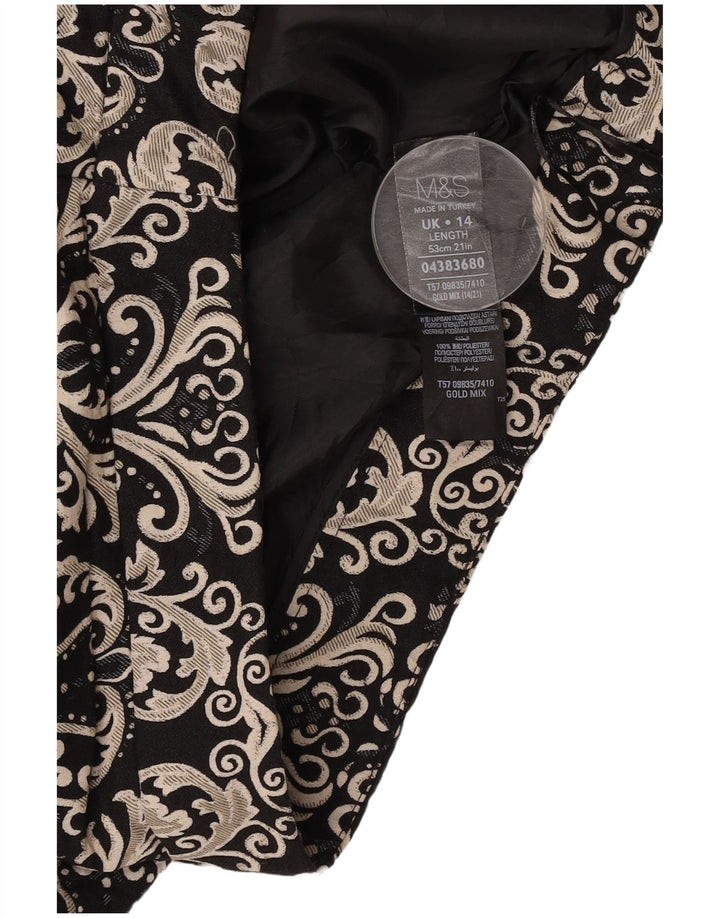 Fusta mini pentru femei Marks & Spencer UK 14 Large W34 Gold Paisley Poliester
