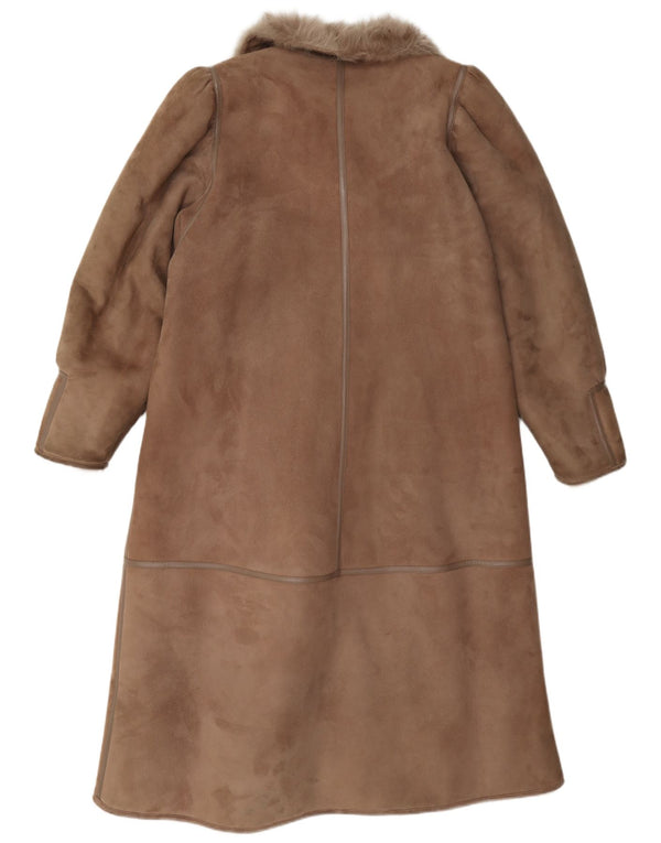 Palton vintage pentru femei din shearling IT 42 maro mediu