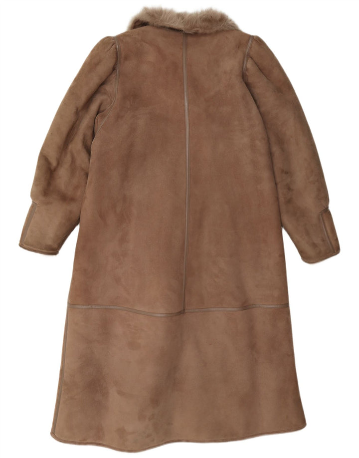 Palton vintage pentru femei din shearling IT 42 maro mediu