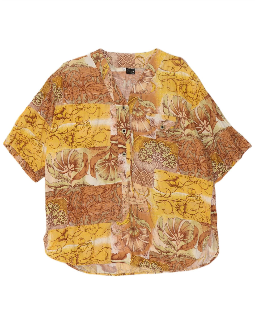 Bluză cămașă cu mânecă scurtă pentru femei Lorena IT 48 XL Multicolor Floral