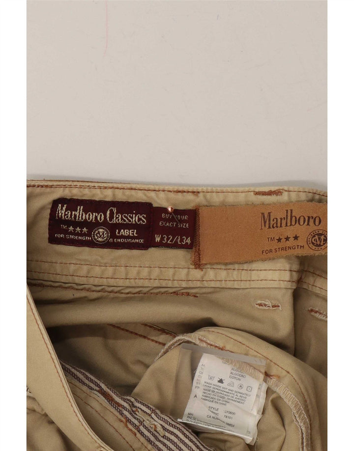 Pantaloni cargo drepti pentru bărbați Marlboro Classics L32 L34 Bumbac kaki