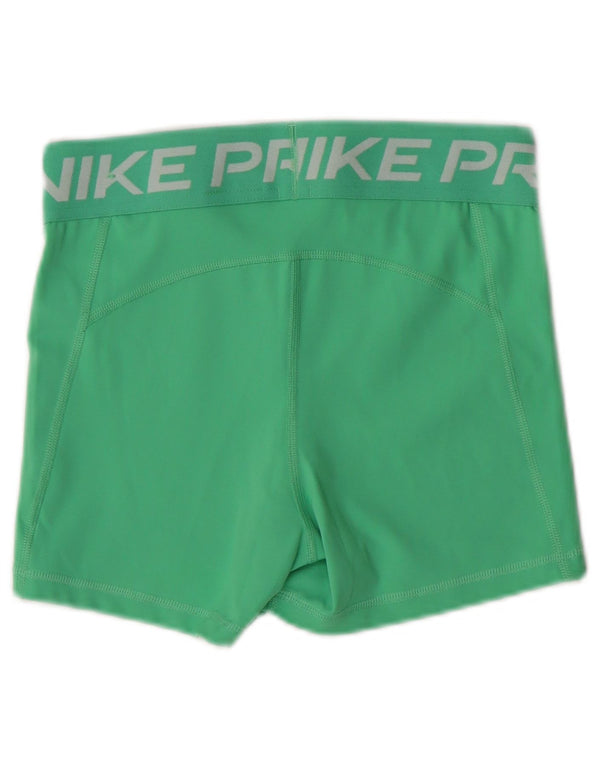 Pantaloni scurti sport NIKE Dri Fit Graphic pentru femei UK 8 Poliester verde mic
