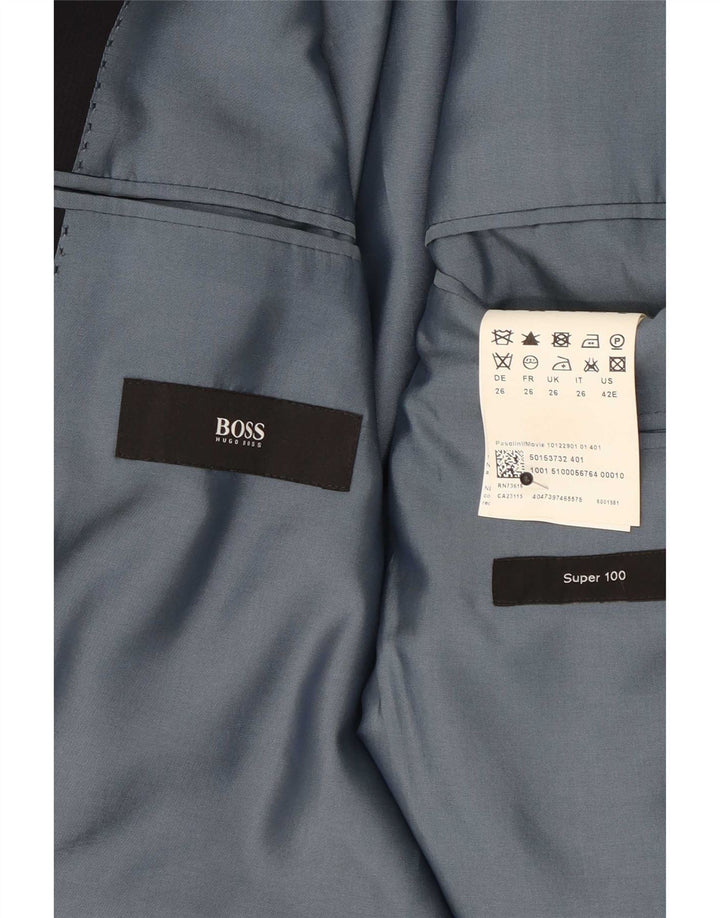 Blazer pentru bărbați Hugo Boss cu 2 nasturi US 42 XL Lână gri