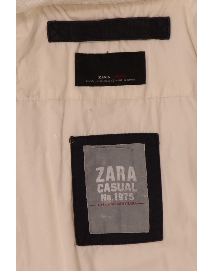 Bomber pentru bărbați Zara UK 42 XL Alb