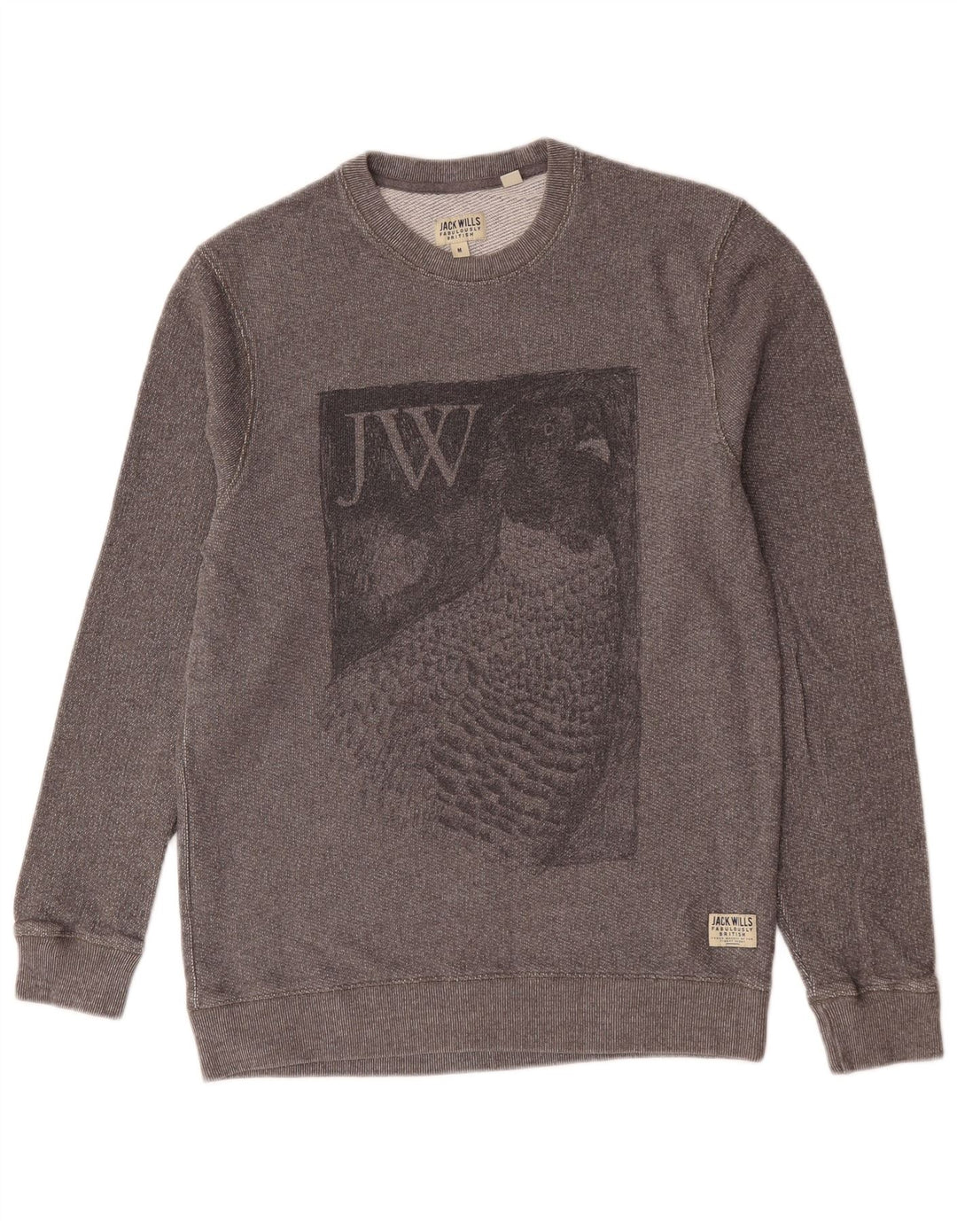 Pulover Jack Wills pentru bărbați cu grafică, bumbac, gri mediu