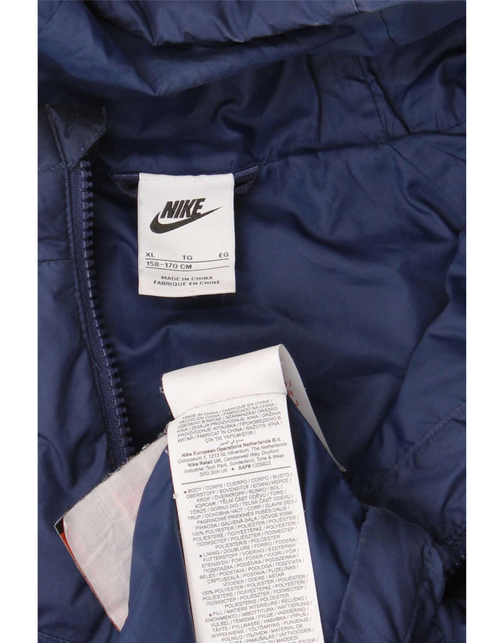 Jachetă căptușită cu glugă Nike băieți 13-14 ani XL bleumarin poliester