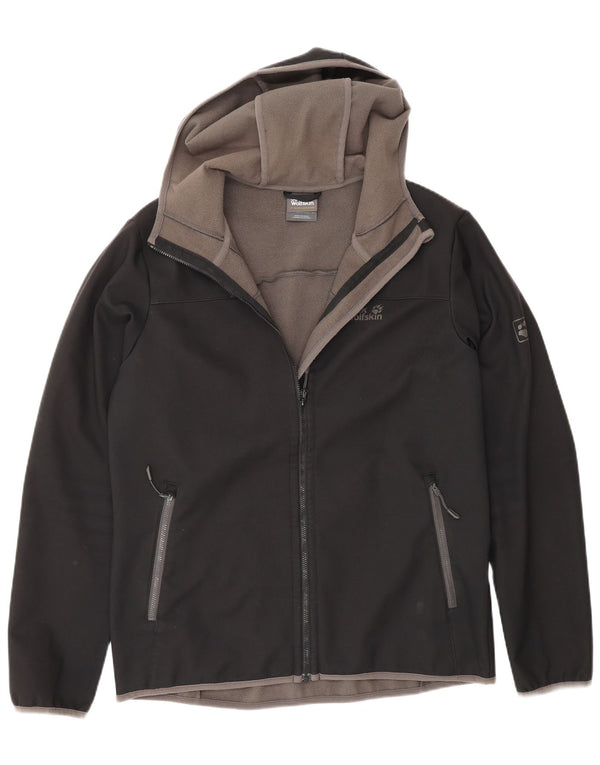 Jack Wolfskin Jachetă de vânt cu glugă pentru bărbați UK 36/38 Medium Black Sports