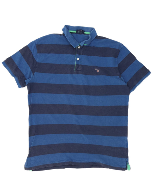 Cămașă polo pentru bărbați Gap 2XL, bumbac cu dungi bleumarin