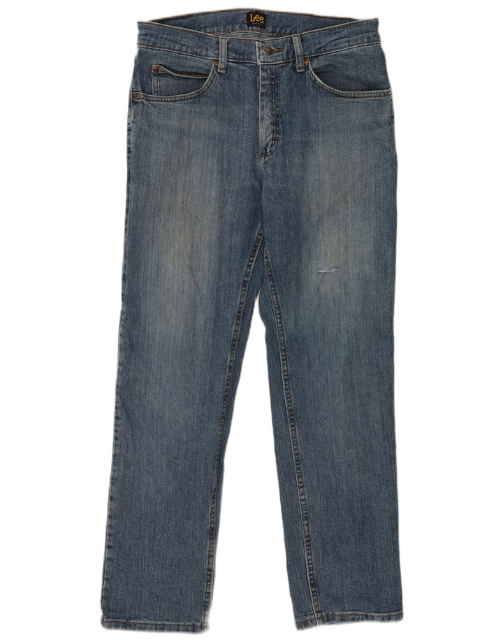 Blugi Lee pentru bărbați, distressed regular fit, drepte, W32 L30, bumbac albastru