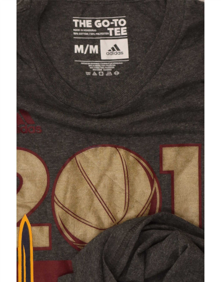 Tricou cu grafică obișnuită Adidas pentru bărbați Top, bumbac, gri mediu