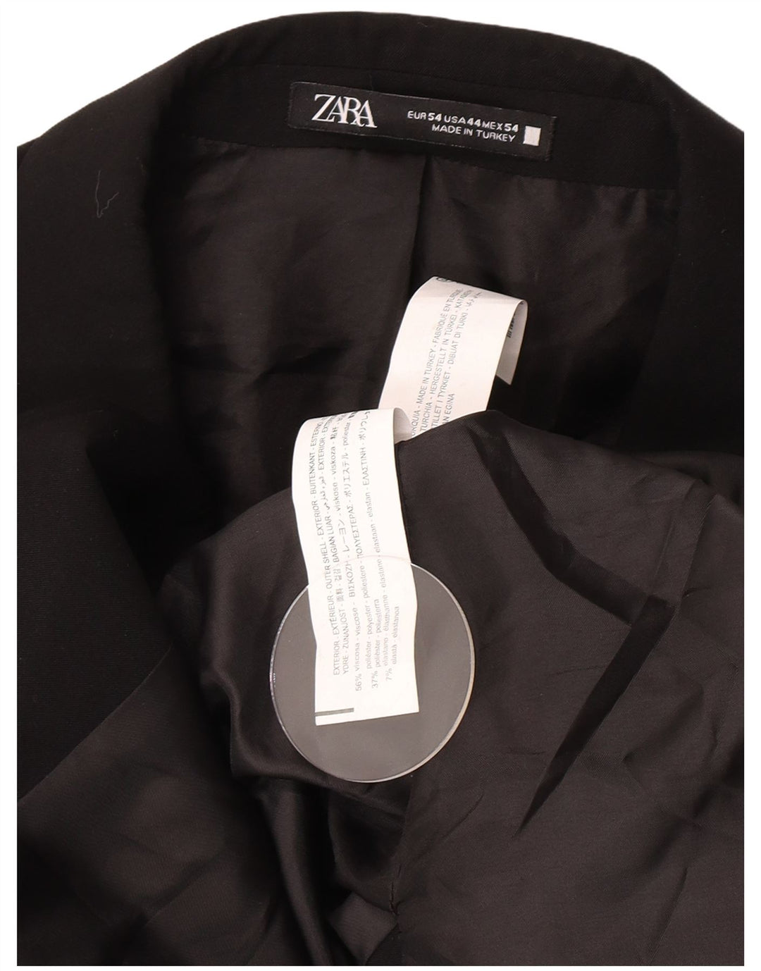 Blazer pentru bărbați Zara cu 2 nasturi EU 54 XL Viscoză neagră