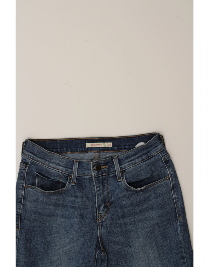 LEVI'S Womens 505 Straight Jeans W26 L31 Blue Cotton Vintage Levi's and Second-Hand Levi's from Messina Hembry 
