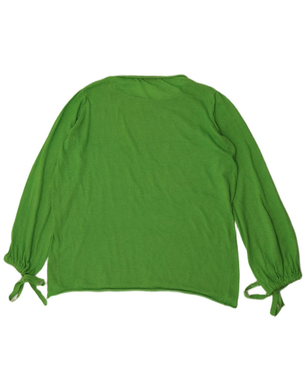 Top supradimensionat pentru femei Zara cu mânecă lungă UK 10 Poliester verde mic