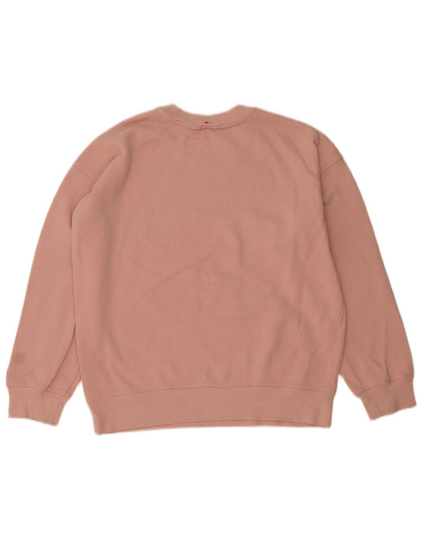 Dkny Pulover supradimensionat cu grafic pentru femei UK 14 Bumbac roz mediu