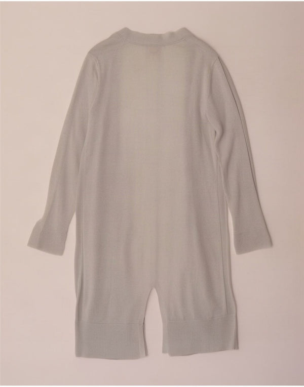 White Stuff Pulover cardigan deschis cu paragate pentru femei UK 12 Medium Gri Viscose