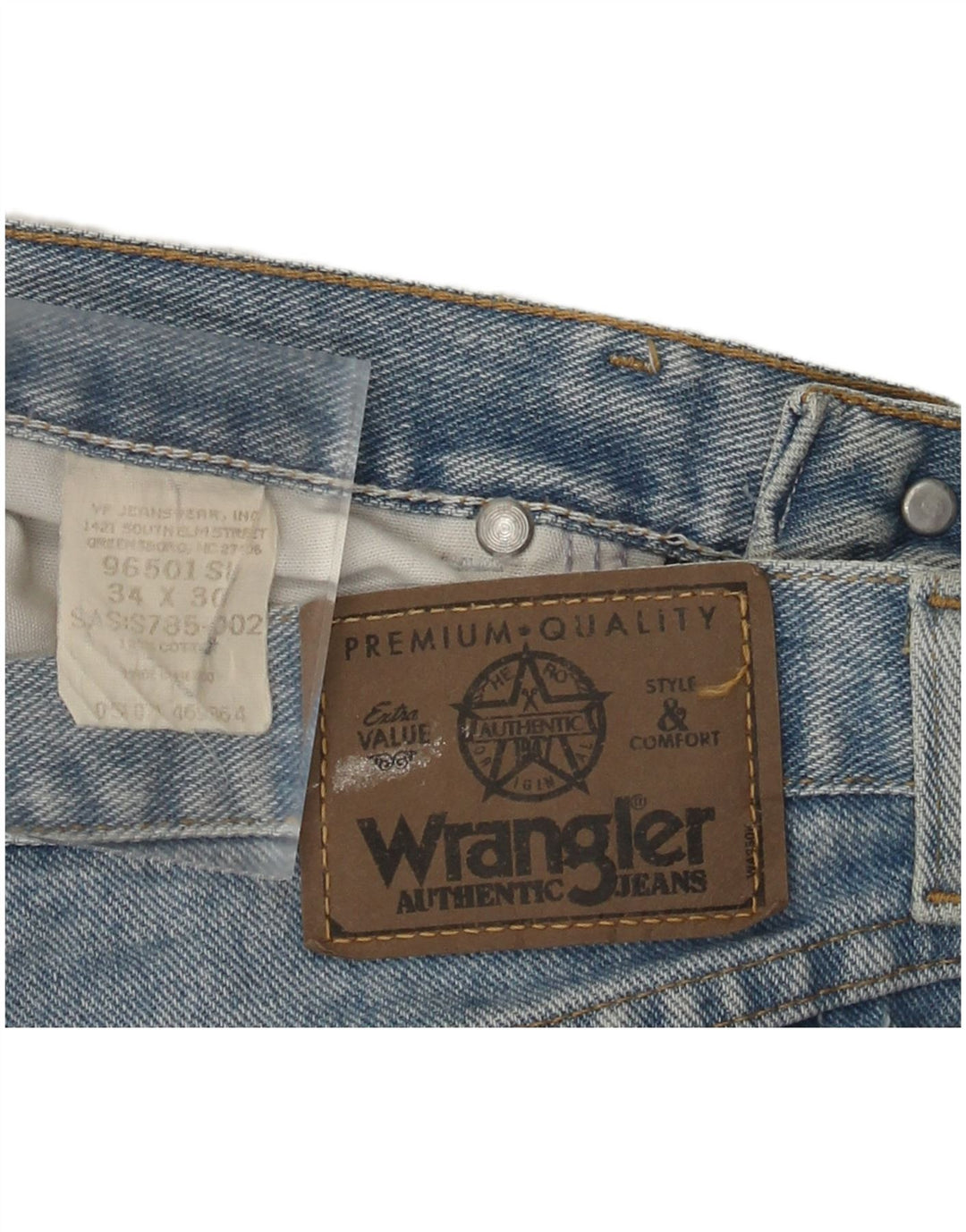 Blugi drepti pentru bărbați Wrangler W34 L30 Bumbac albastru