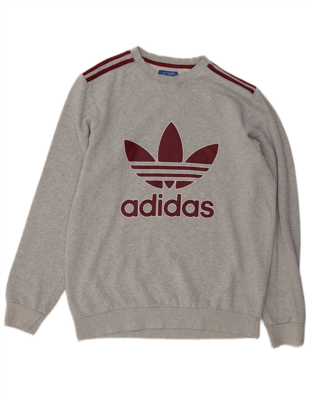 Hanorac grafic pentru bărbați Adidas Jumper, bumbac, gri mediu