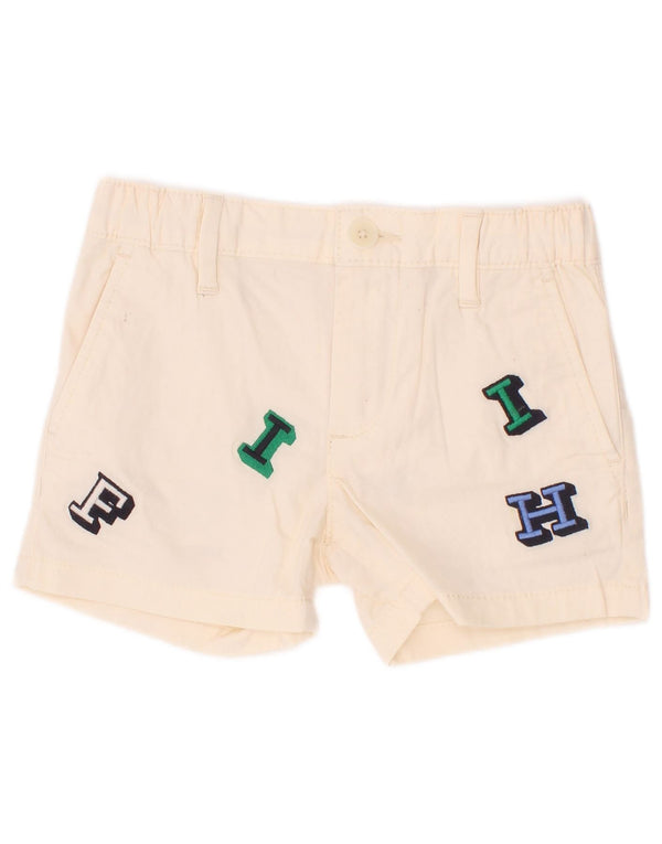 Pantaloni scurti chino grafic Tommy Hilfiger pentru bebelusi 12-18 luni W20 bumbac bej